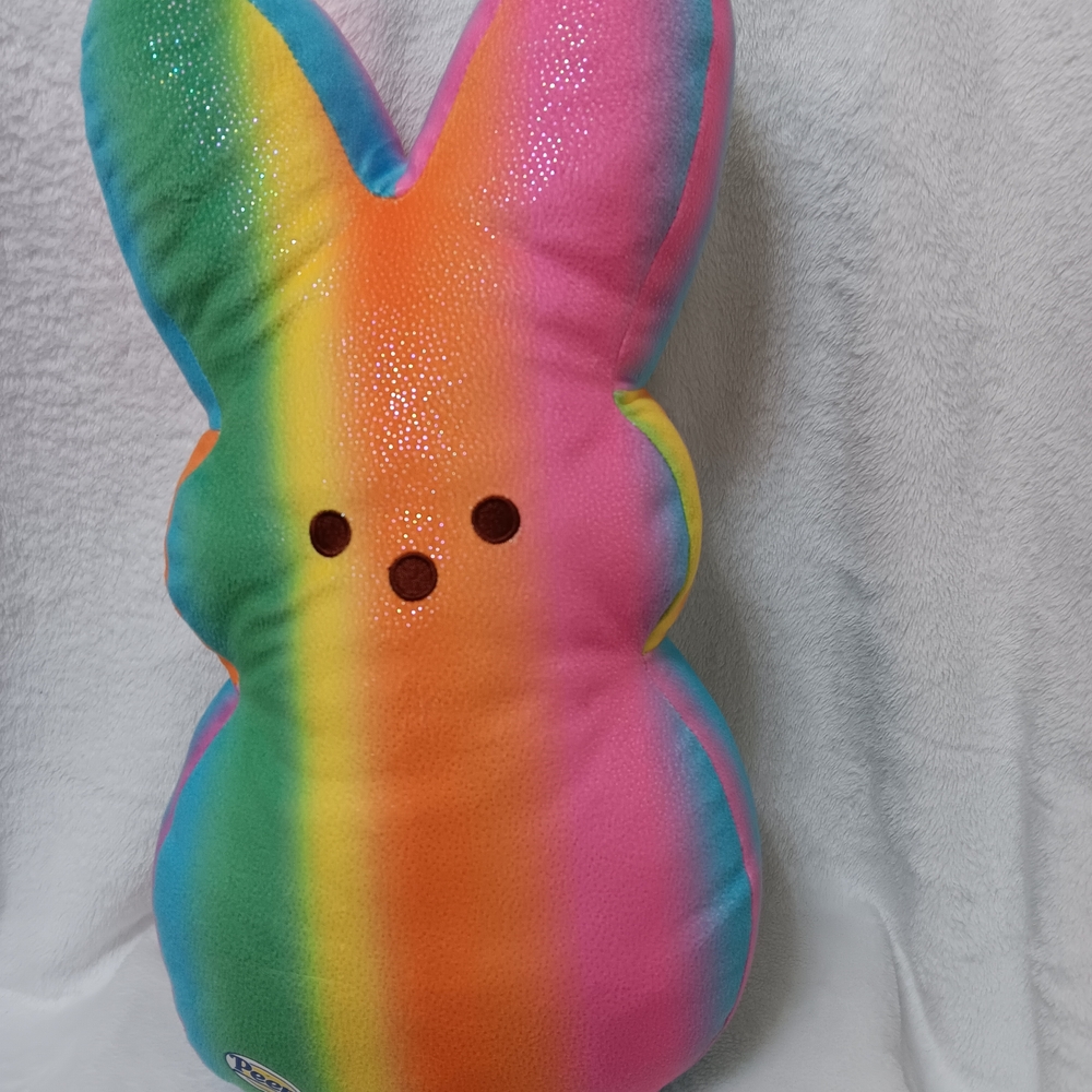 Build-A-Bear Rainbow Pink Orange Green Blue Plush Bunny - Special Edition